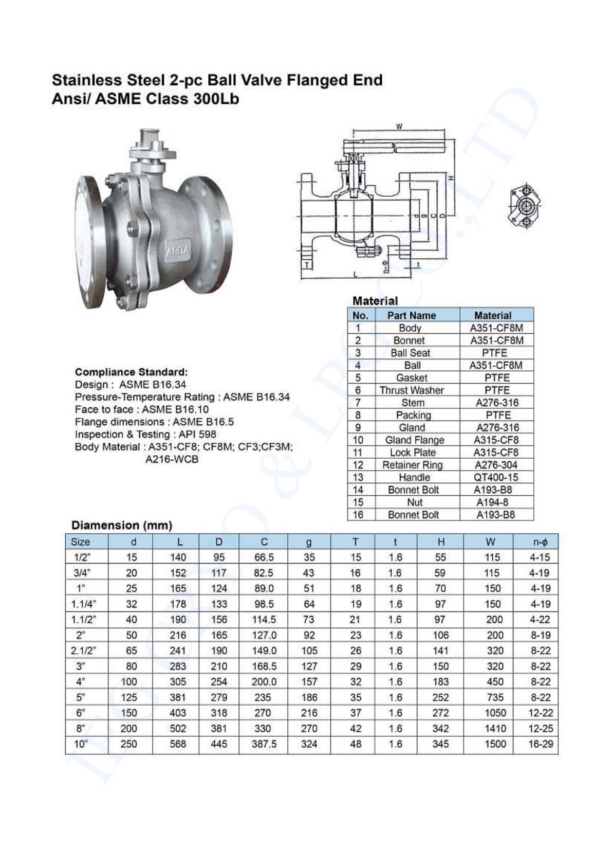 VAN BI INOX ARITA NỐI BÍCH